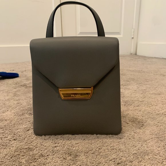 Prada Handbags - Prada Mini Leather Backpack in Grey/Blue